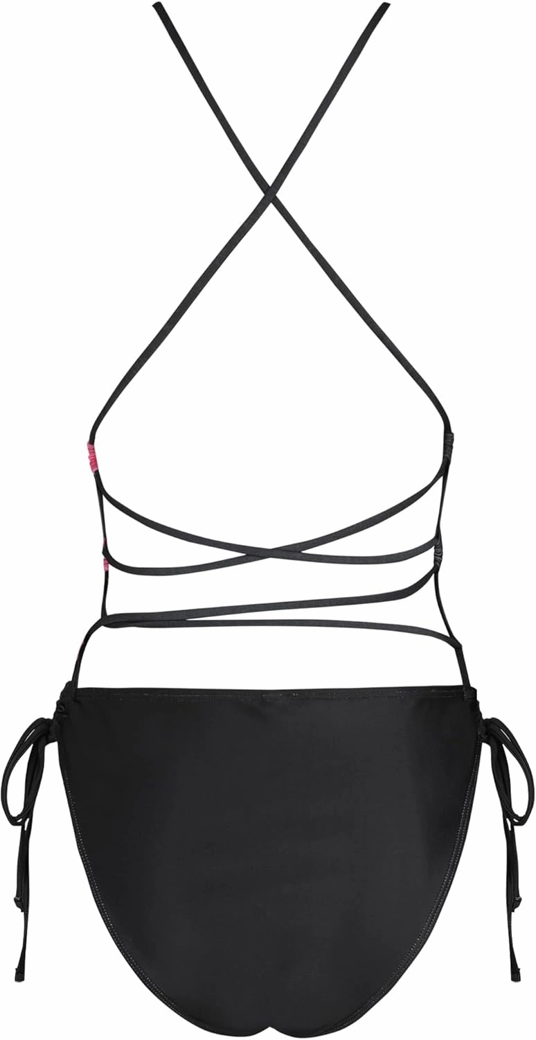 ZAFUL Women Plunging One Piece Swimsuit Backless Cross Tie High Cut Thong One-Piece Bathing Suit