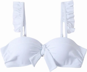 ZAFUL Women Push Up Bandeau Bikini Top Strapless Swimsuit Solid Twist Front Bathing Suits Tube Top