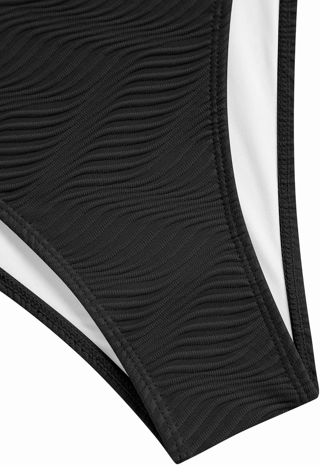 ZAFUL Women's Halter Bandeau Bikini Beaded Tie Back String Bikini Set Push Up Two Piece Swimsuit Bathing Suits