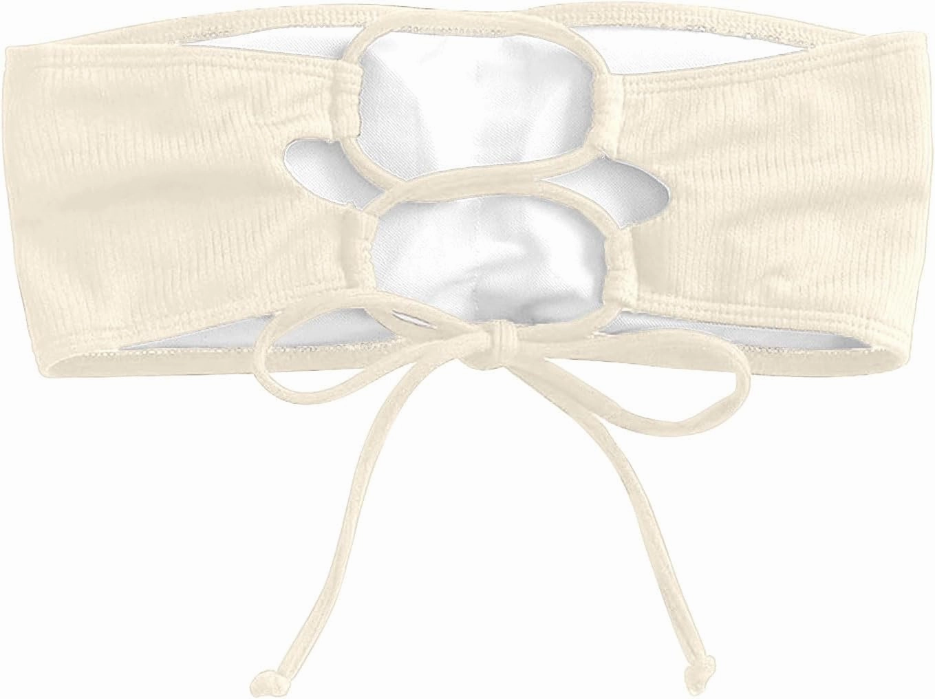 ZAFUL Women's Lace Up Strapless Bandeau Bikini Top - Solid Color Bathing Suit Swimsuit