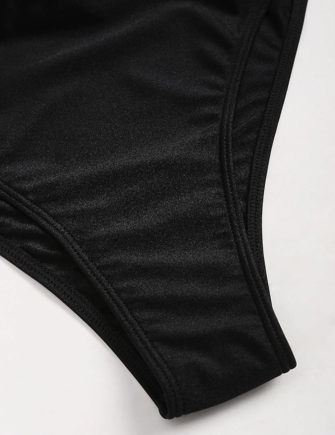 ZAFUL Women's One Piece Swimsuit Ribbed Open Back Bathing Suit Tummy Control Scoop Neck Adjustable Straps High Cut Swimwear