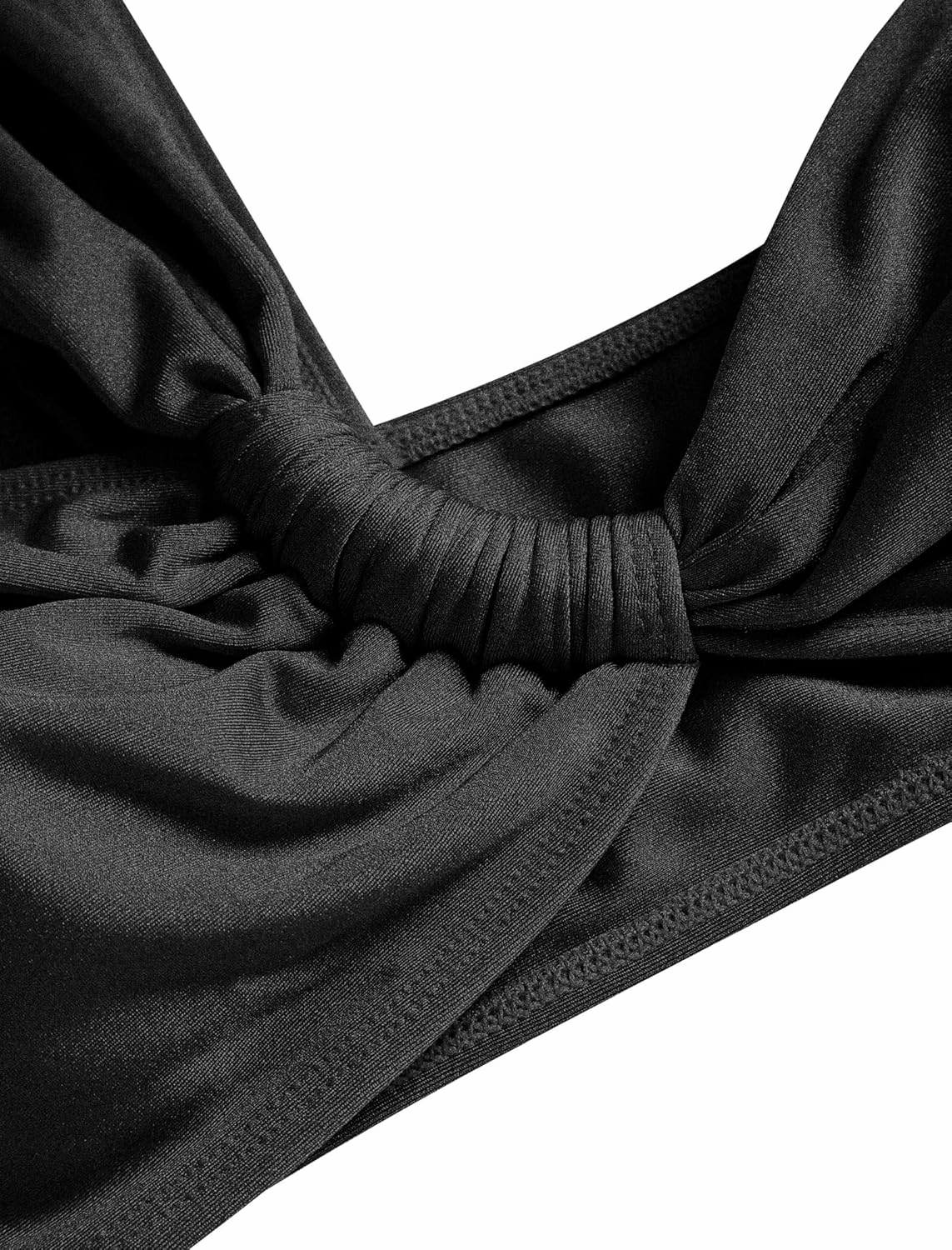 ZAFUL Women's One Shoulder Bikini Twisted Ruched High Cut Bandeau Bikini Set Two Piece Swimsuit