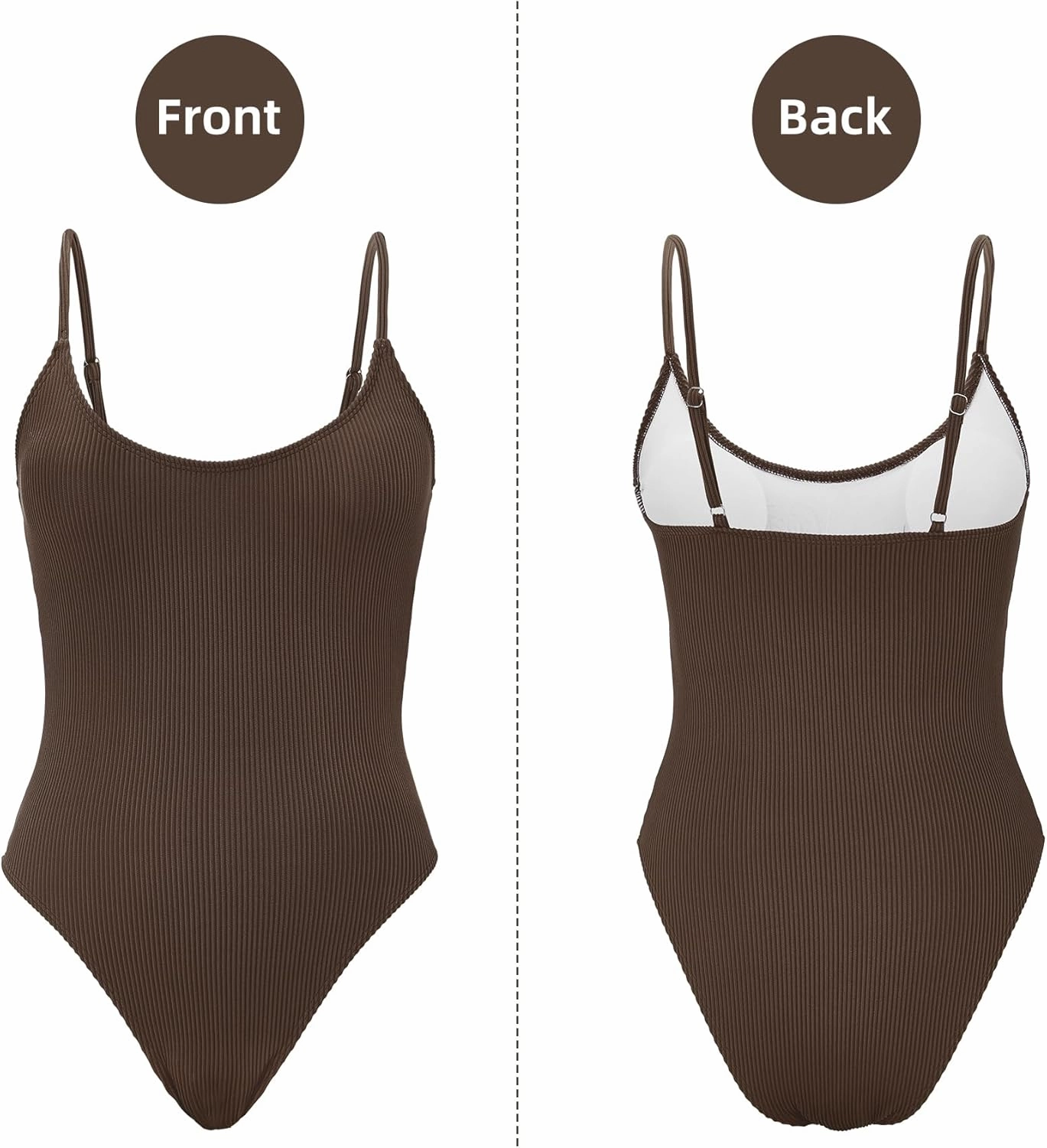 Zando One Piece Swimsuit Women Sexy Ribbed Swim Suits for Women 2025 Bathing Suit Open Back Swimsuits Slimming Women Swimwear