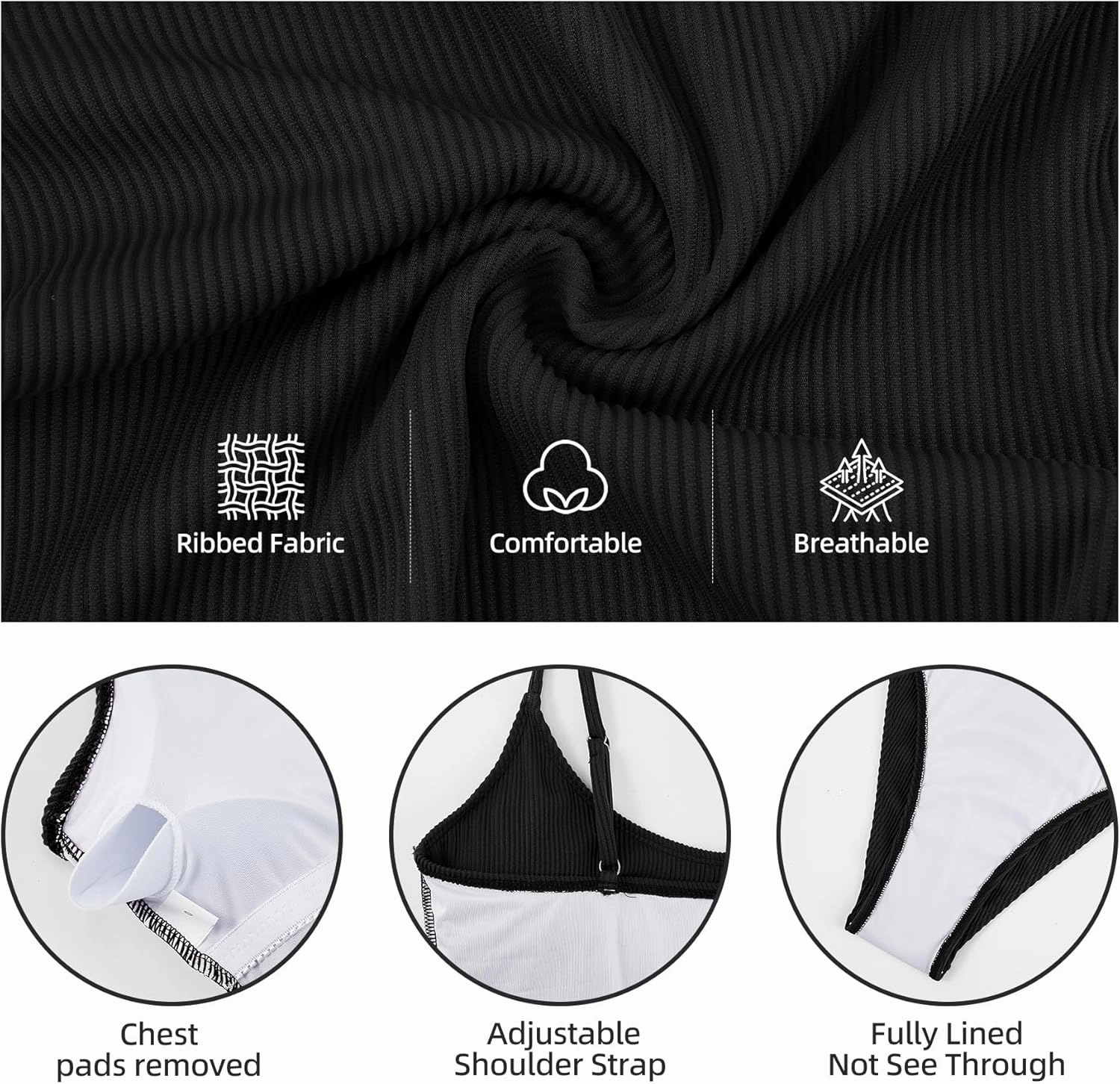Zando One Piece Swimsuit Women Sexy Ribbed Swim Suits for Women 2025 Bathing Suit Open Back Swimsuits Slimming Women Swimwear