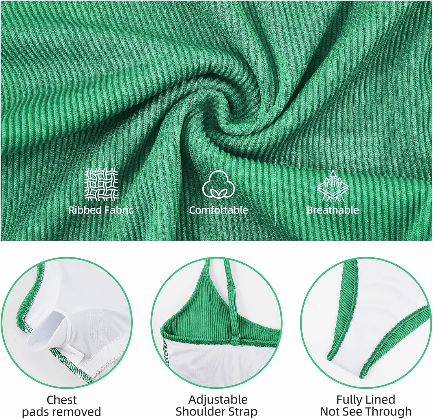 Zando One Piece Swimsuit Women Sexy Ribbed Swim Suits for Women 2025 Bathing Suit Open Back Swimsuits Slimming Women Swimwear
