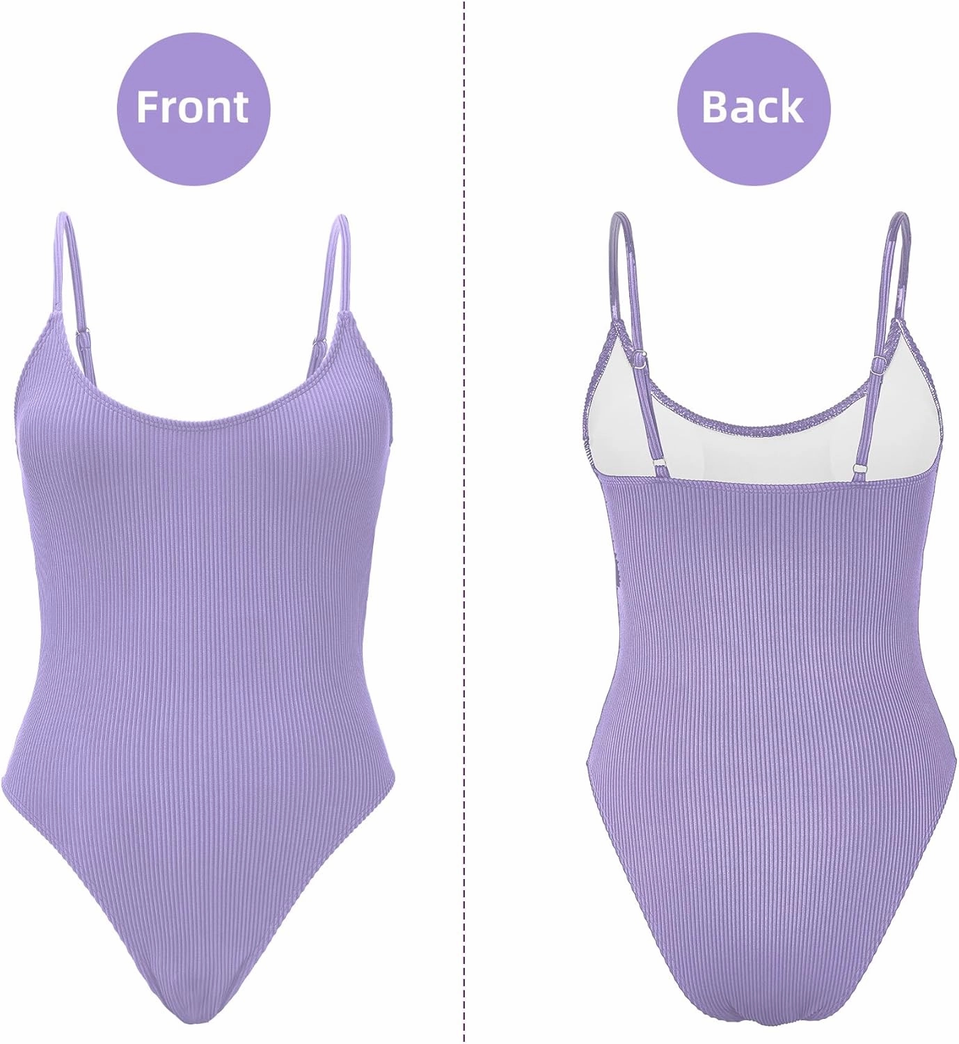 Zando One Piece Swimsuit Women Sexy Ribbed Swim Suits for Women 2025 Bathing Suit Open Back Swimsuits Slimming Women Swimwear