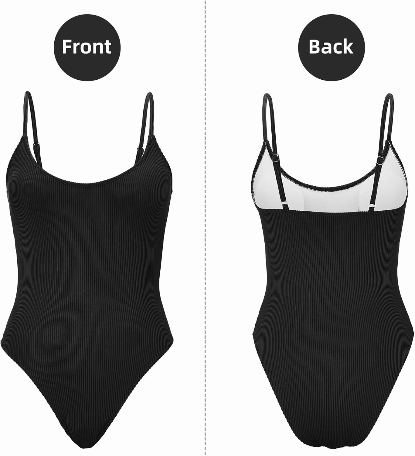 Zando One Piece Swimsuit Women Sexy Ribbed Swim Suits for Women 2025 Bathing Suit Open Back Swimsuits Slimming Women Swimwear