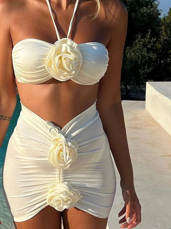 ZASUWA Female Flower 3-Pieces Bikini Set