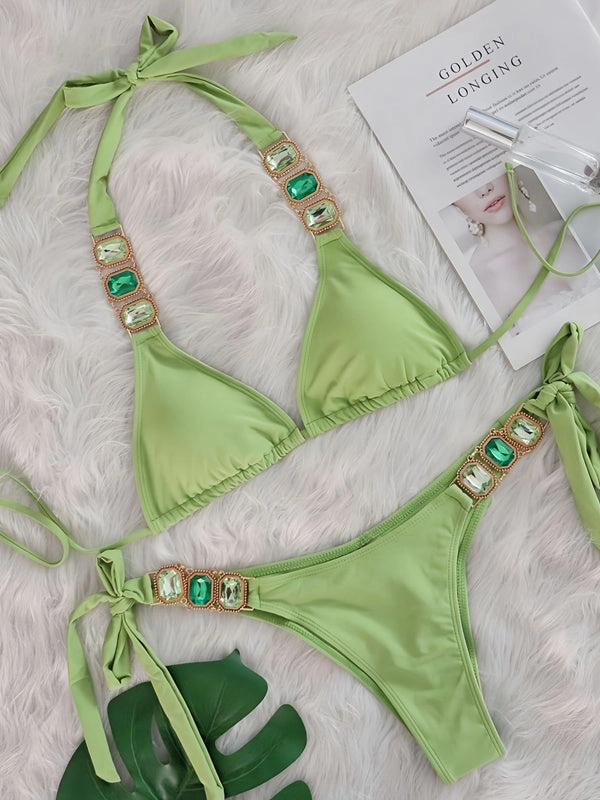 ZASUWA Female Sexy Crystal Bikini Set