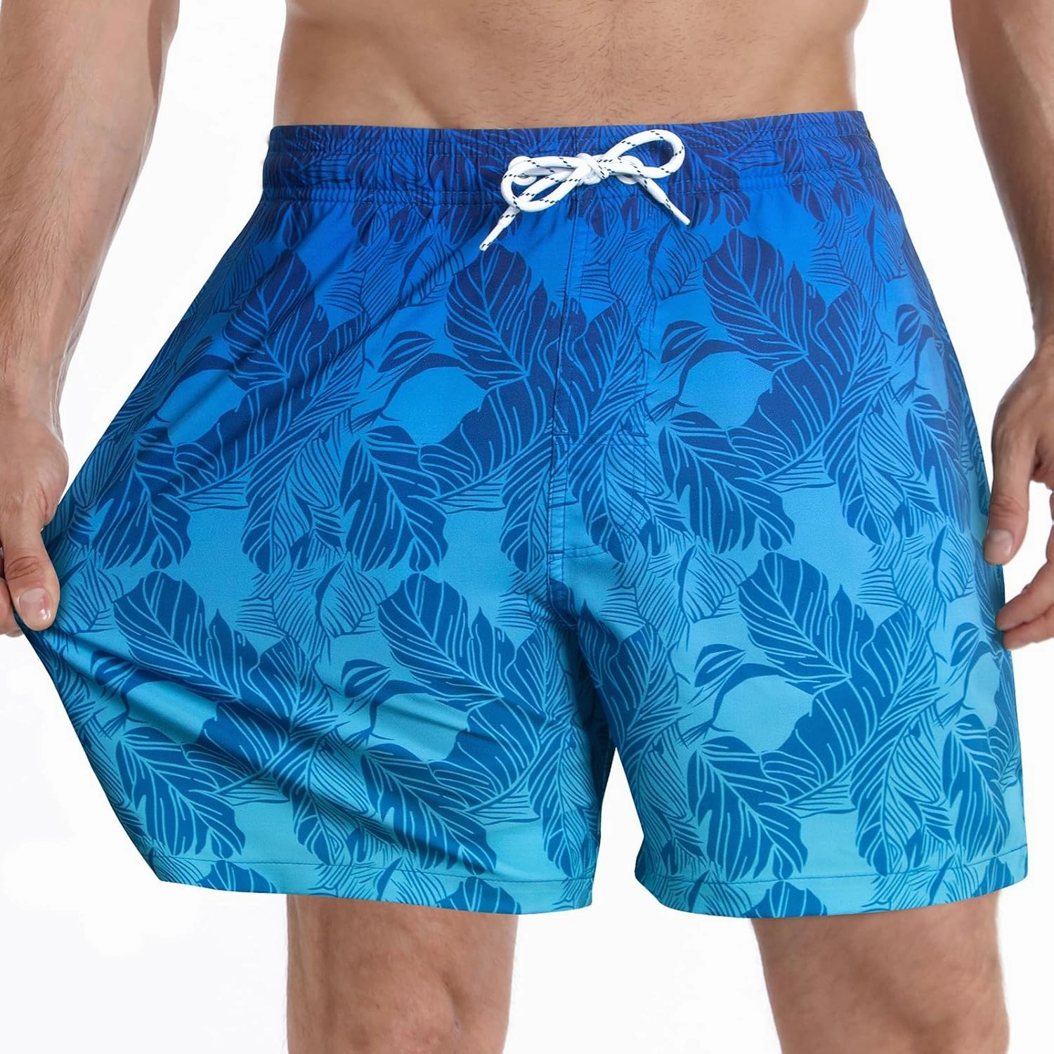 zeetoo Mens Swim Trunks with Compression Liner 5.5" Inseam Shorts Bathing Suit Quick Dry Swimsuit