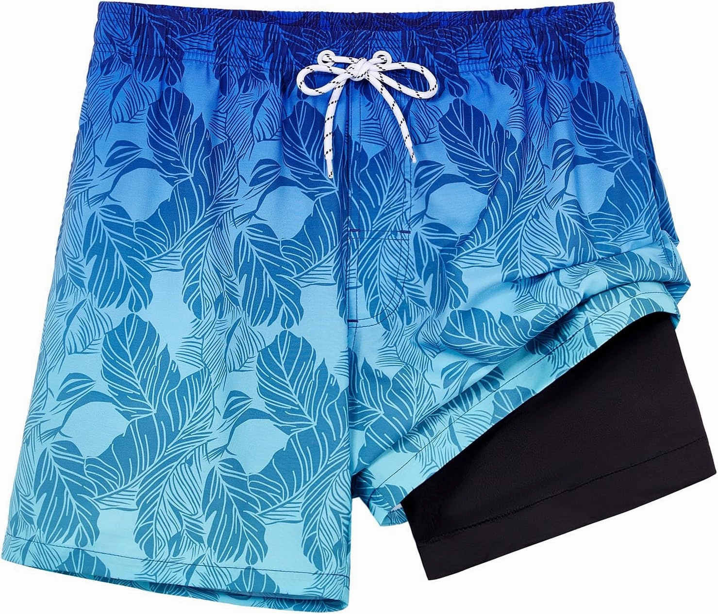 zeetoo Mens Swim Trunks with Compression Liner 5.5" Inseam Shorts Bathing Suit Quick Dry Swimsuit