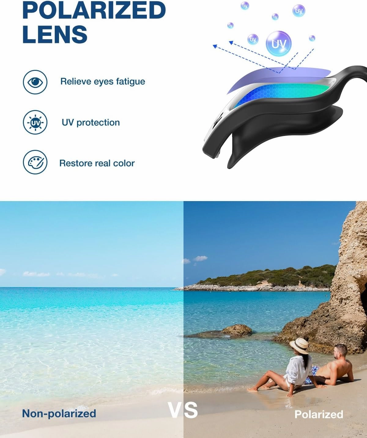 ZIONOR G1 Lite Polarized Swimming Goggles with 3 Pairs Earplugs, Anti-Fog UV Protection Swim Goggle for Adult Men Women Youth