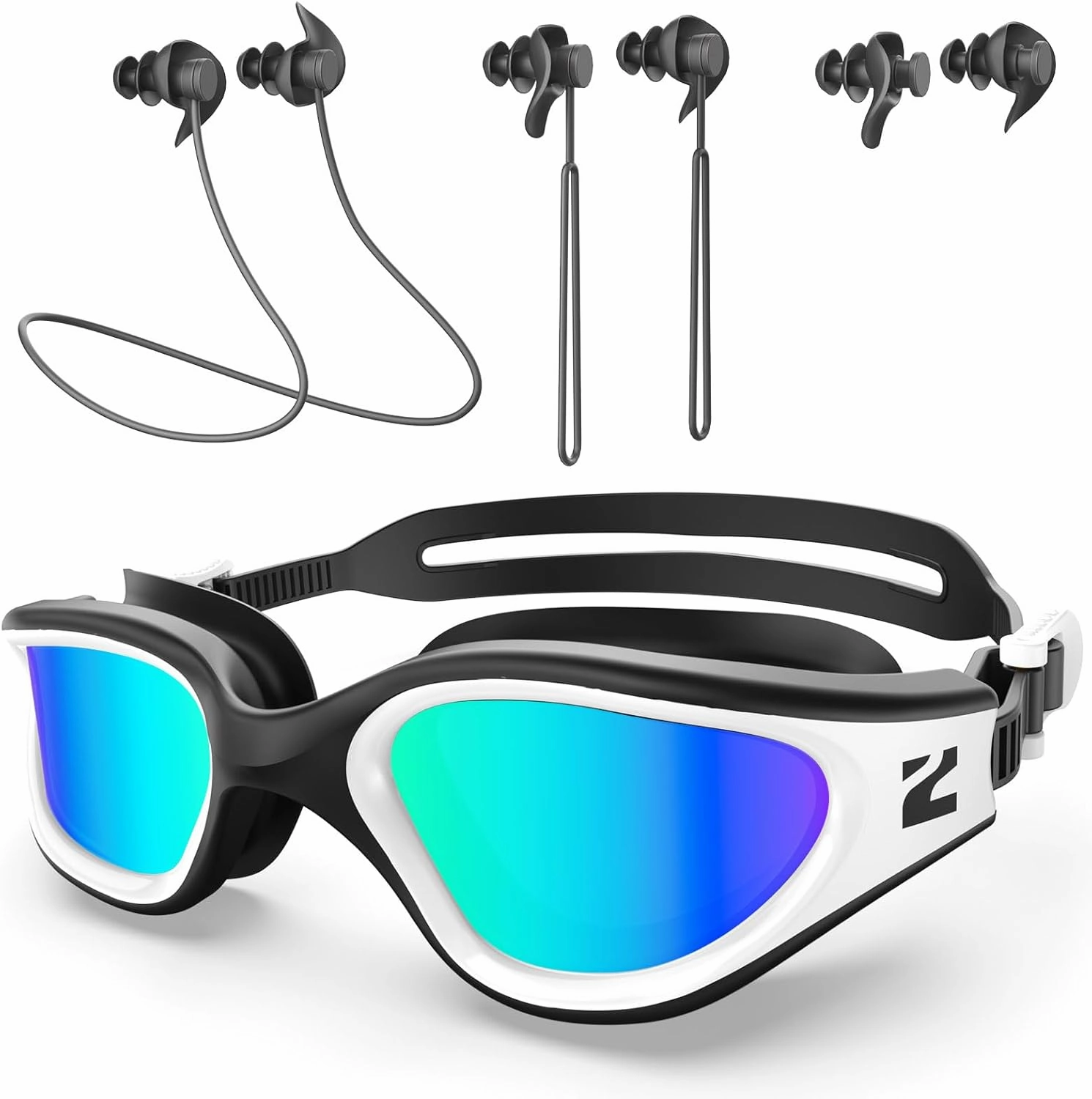 ZIONOR G1 Lite Polarized Swimming Goggles with 3 Pairs Earplugs, Anti-Fog UV Protection Swim Goggle for Adult Men Women Youth
