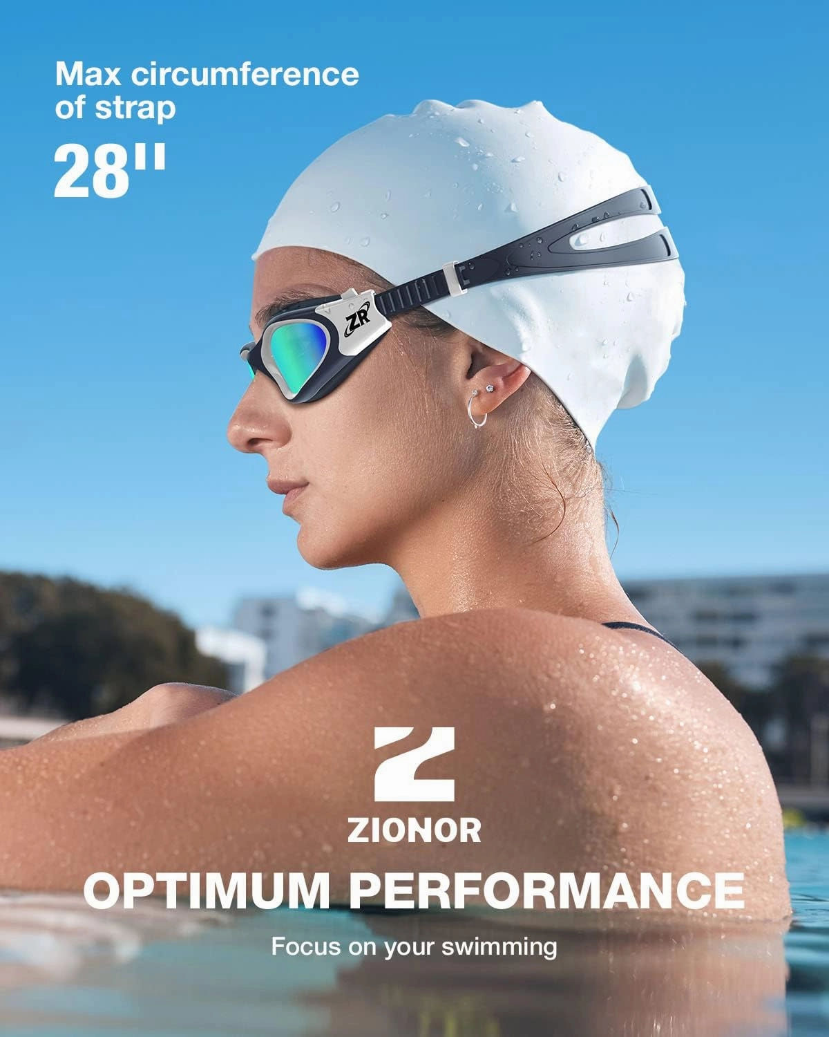 ZIONOR G1 Polarized Swimming Goggles for Unisex Adult Women Anti Fog 100% Anti UV Diving Goggles