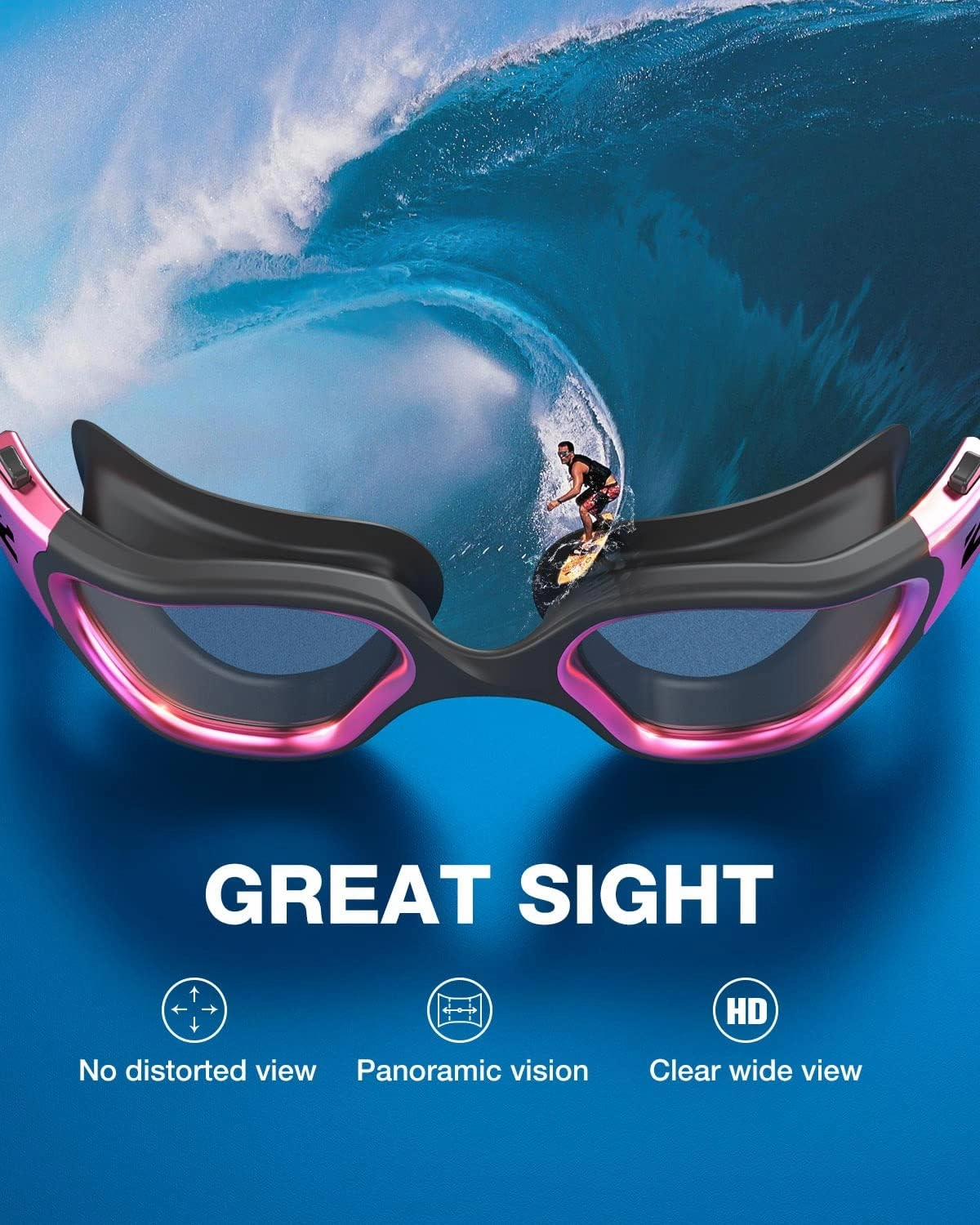 ZIONOR Swim Goggles, G1 Ultra Photochromic Polarized Swimming Goggles Men Women