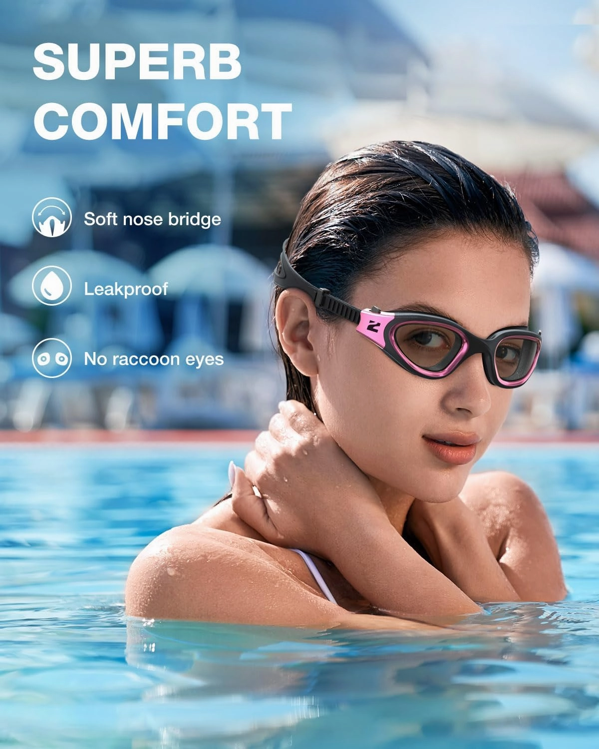 ZIONOR Swim Goggles, G1 Ultra Photochromic Polarized Swimming Goggles Men Women