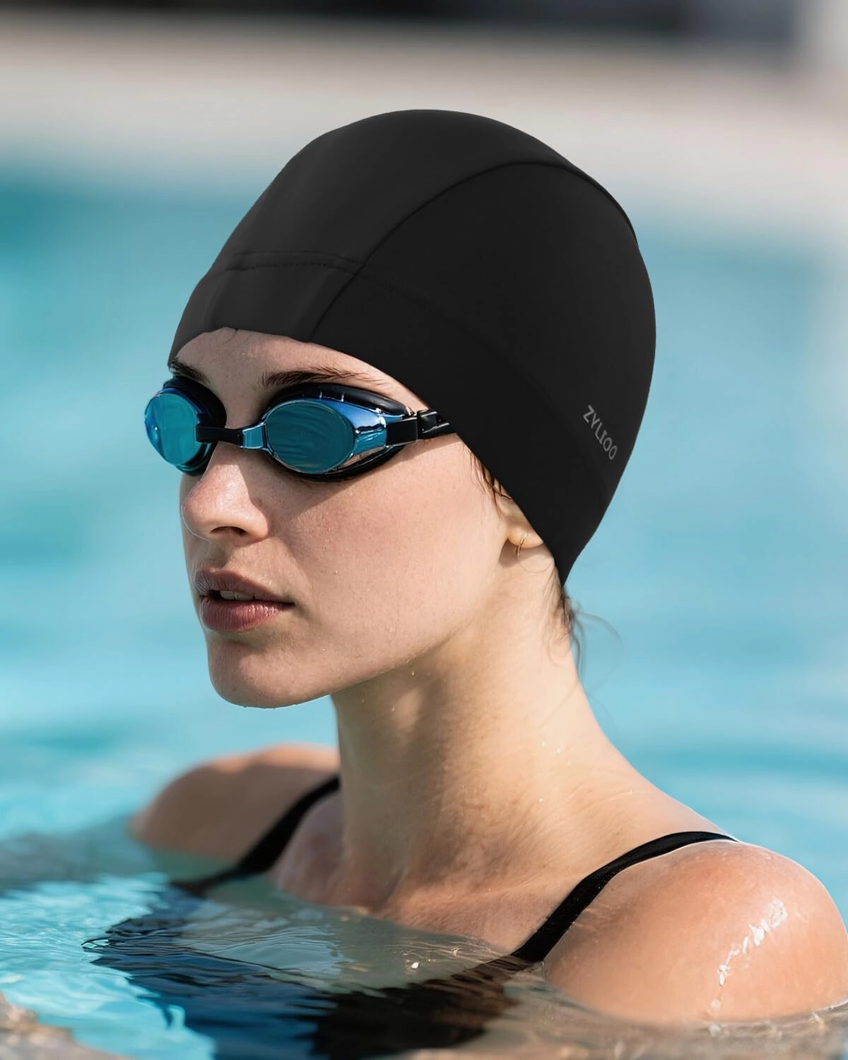 Zylioo Oversize XXL Cloth Swim Cap,Large Fabric Swimmer Caps for Big Heads,Breathable High Elasticity Swimming Cap